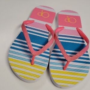 OP bight pink/yellow flip flops -  5/6